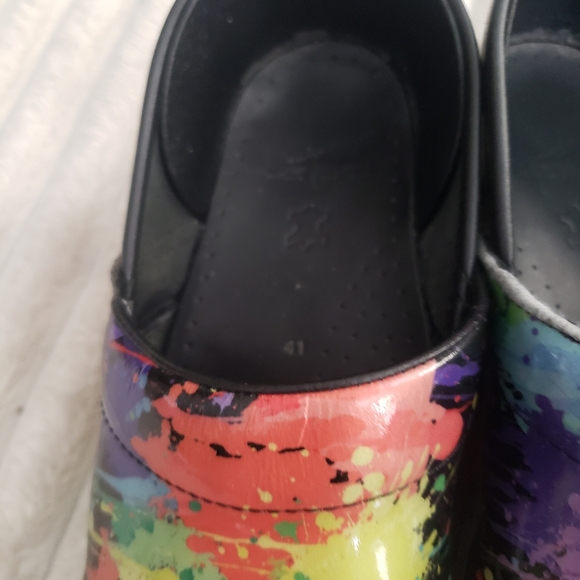 Dansko Women’s Multicolor Paint Splatter Clog Shoes Size 41/ 10-11s - Picture 5 of 12